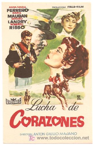 Cine: LUCHA DE CORAZONES PROGRAMA SENCILLO PROCINES ANA MARIA FERRERO GERARD LANDRY - Foto 1