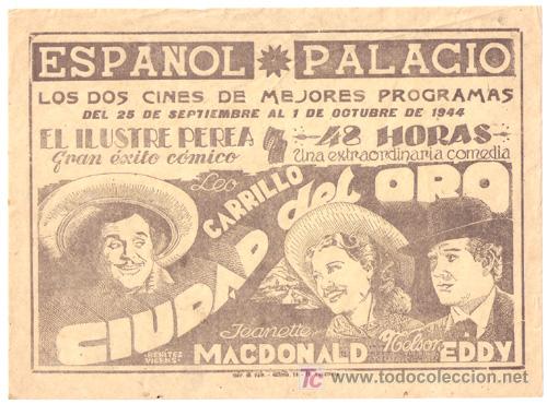 Cine: CIUDAD DEL ORO PROGRAMA LOCAL JEANETTE MACDONALD NELSON EDDY - Foto 1
