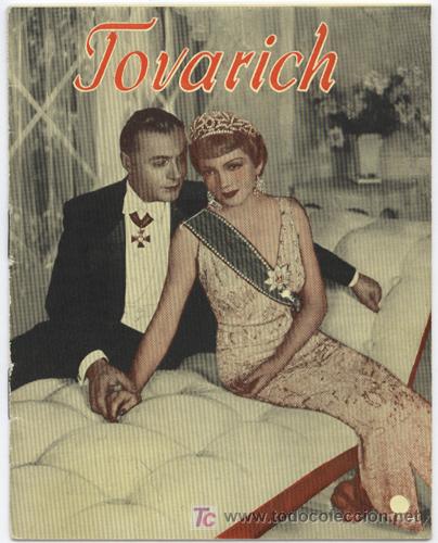 Cine: TOVARITCH PROGRAMA LIBRITO DANES CLAUDETTE COLBERT CHARLES BOYER BASIL RATHBONE - Foto 1