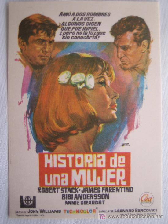 Cine: Folleto de mano - Historia de una mujer - bibi andersson robert stack - Foto 1