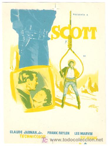 Cine: LOS FORASTEROS PROGRAMA SENCILLO COLUMBIA RANDOLPH SCOTT DONNA REED B - Foto 1