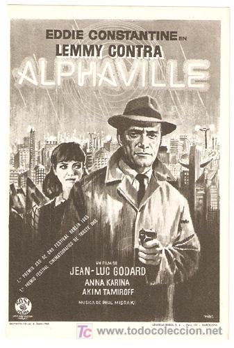 Cine: LEMMY CONTRA ALPHAVILLE PROGRAMA SENCILLO ROSA EDDIE CONSTANTINE GODARD - Foto 1