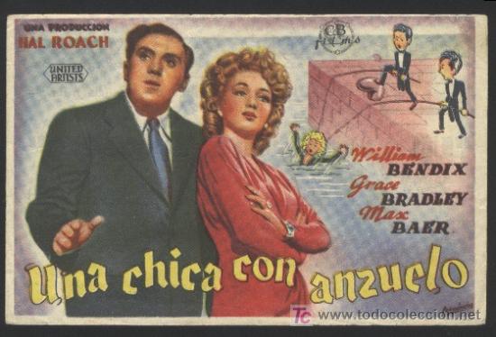 Folhetos de m&atilde;o de filmes antigos de cinema: Q-00525- Una chica con anzuelo (CB Films) (CINEMA ALHAMBRA - ZARAGOZA) WILLIAM BENDIX