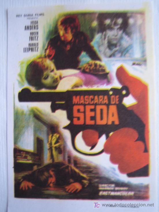  Flyers Publicitaires de films Anciens: Folleto de mano - Mascara de seda - rey soria films eastmancolor