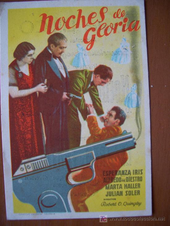 Foglietti di film di film antichi di cinema: NOCHES DE GLORIA (DORSO IMPRESO