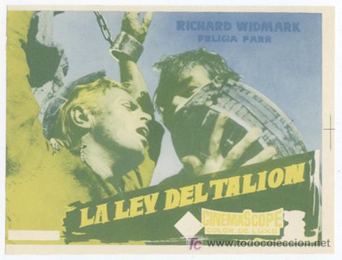 Cine: LA LEY DEL TALION PROGRAMA SENCILLO CHAMARTIN WESTERN RICHARD WIDMARK B - Foto 1