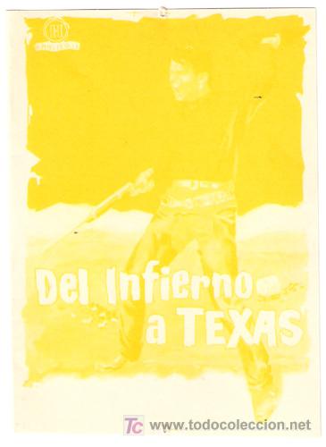 Cine: DEL INFIERNO A TEXAS PROGRAMA SENCILLO HISPAMEX DON MURRAY A - Foto 1