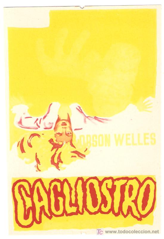 Cine: CAGLIOSTRO PROGRAMA SENCILLO CHAMARTIN ORSON WELLES C - Foto 1