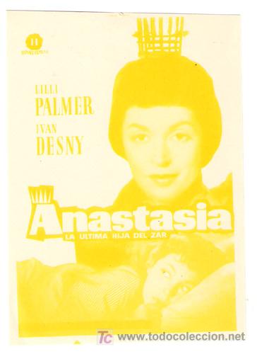 Cine: ANASTASIA PROGRAMA SENCILLO HISPAMEX LILLI PALMER IVAN DESNY C - Foto 1
