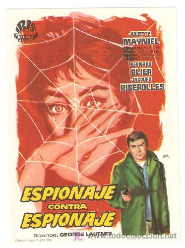Cine: ESPIONAJE CONTRA ESPIONAJE PROGRAMA SENCILLO IRIS BERNARD BLIER JULIETTE MAYNIEL - Foto 1