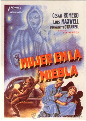 Cine: MUJER EN LA NIEBLA PROGRAMA SENCILLO FILMAX CESAR ROMERO - Foto 1