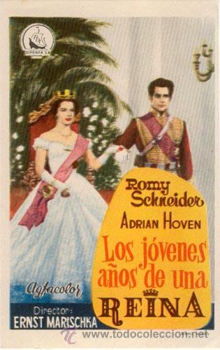 Cine: LOS JOVENES A&Ntilde;OS DE UNA REINA PROGRAMA SENCILLO DIPENFA ROMY SCHNEIDER A