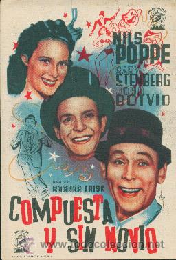 Folhetos de m&atilde;o de filmes antigos de cinema: COMPUESTA Y SIN NOVIO