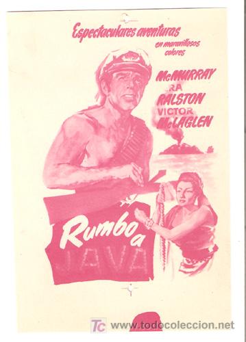 Cine: RUMBO A JAVA PROGRAMA SENCILLO CEPICSA FRED MACMURRAY VERA RALSTON VICTOR MCLAGLEN A - Foto 1