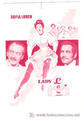 Cine: LADY L PROGRAMA SENCILLO MGM PAUL NEWMAN SOFIA LOREN DAVID NIVEN C - Foto 1