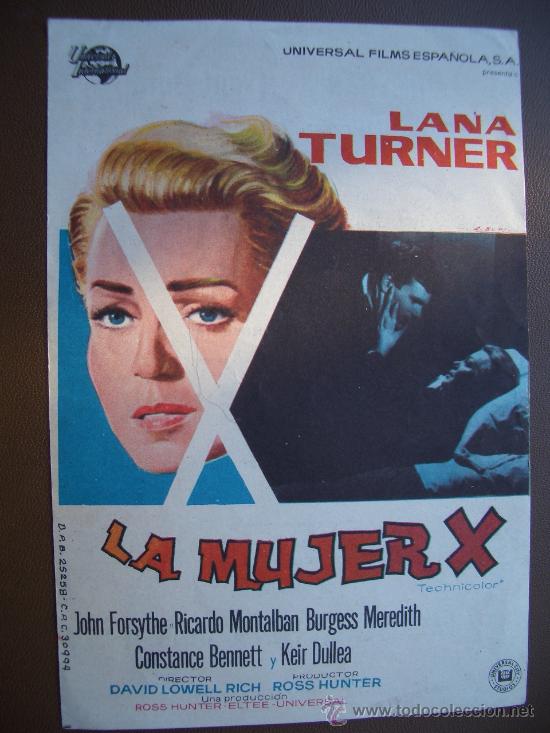 Foglietti di film di film antichi di cinema: LA MUJER X  (DORSO IMPRESO