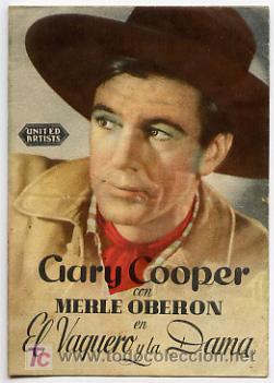 Cine: EL VAQUERO Y LA DAMA , GARY COOPER, DOBLE  , PM8811