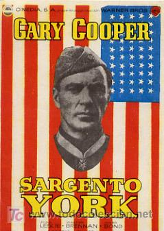 Cine: SARGENTO YORK , GARY COOPER   , SENCILLO  ,     PM9139