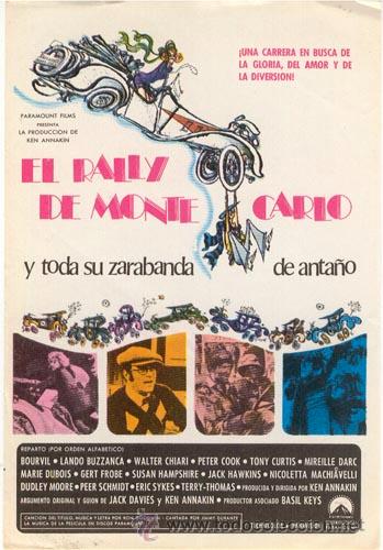 Cine: EL RALLY DE MONTECARLO PROGRAMA SENCILLO PARAMOUNT TONY CURTIS - Foto 1