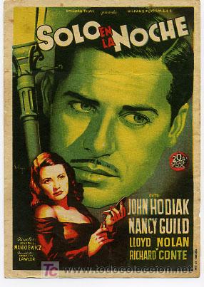 Cine: SOLO EN LA NOCHE , SOLIGO    , SENCILLO  , PM9346