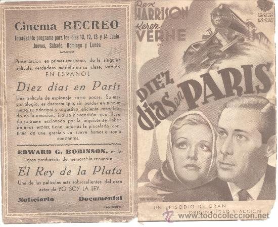 Cinema: DIEZ DIAS EN PARIS DOBLE C/P REX HARRISON KEREN VERNE