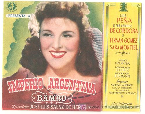 Cine: BAMBU PROGRAMA DOBLE BALLESTEROS CINE ESPA&Ntilde;OL IMPERIO ARGENTINA SARA MONTIEL - Foto 1
