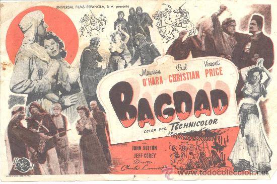Foglietti di film di film antichi di cinema: BAGDAD DOBLE C/P 1951 MAUREEN O'HARA PAUL CHRISTIAN VINCENT PRICE