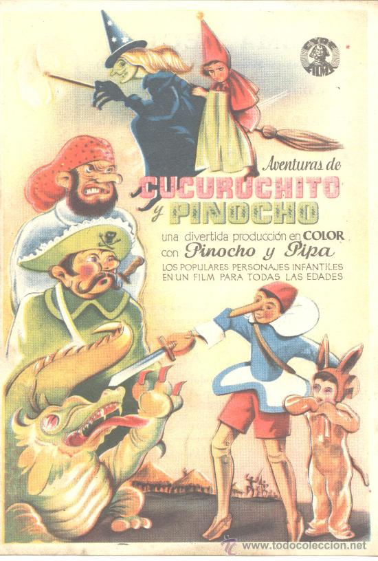 Foglietti di film di film antichi di cinema: AVENTURAS DE CUCURUCHITO Y PINOCHO SENCILLO C/P 1948 DOANLD BARRY RUTH TERRY