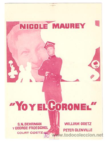 Cine: YO Y EL CORONEL PROGRAMA SENCILLO COLUMBIA DANNY KAYE CURD JURGENS B - Foto 1