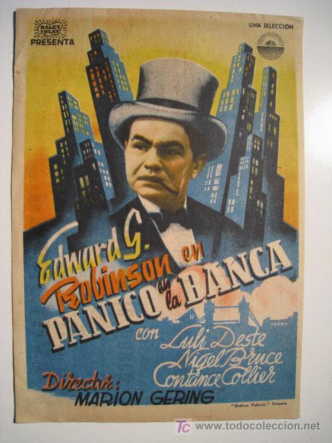 Cine: PANICO EN LA BANCA. PROGRAMA CINE 1943. SABADELL - Foto 1