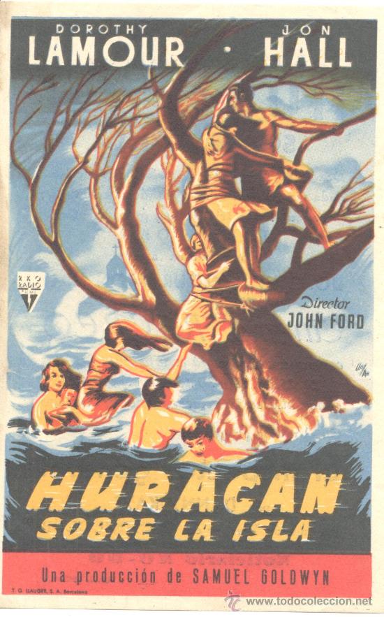 Cine: HURACAN SOBRE LA ISLA C/P 1951 DOROTHY LAMOUR JON HALL