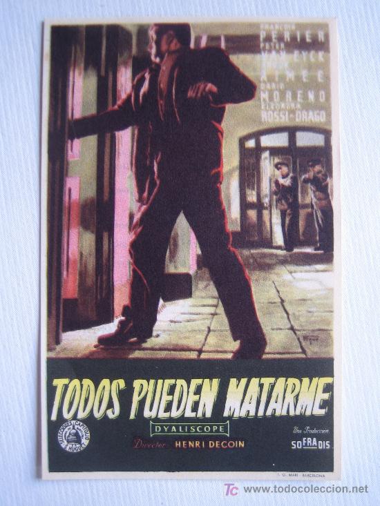  Flyers Publicitaires de films Anciens: Folleto de mano - Todos pueden matarme