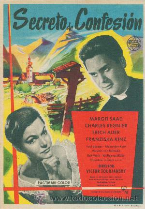 Foglietti di film di film antichi di cinema: SECRETO DE CONFESION (sin publicidad del cine)