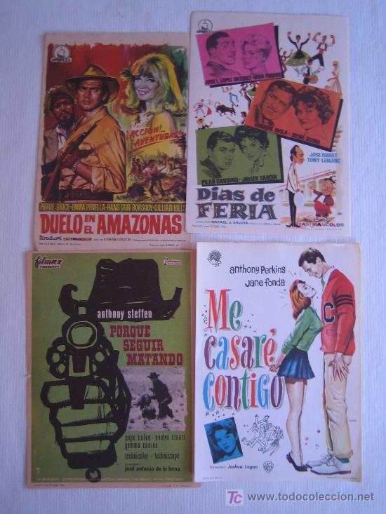 Cine: Lote 4 folletos de mano - Foto 1