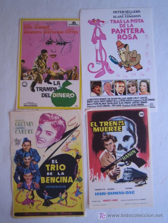 Folhetos de m&atilde;o de filmes antigos de cinema: Lote 4 folletos de mano