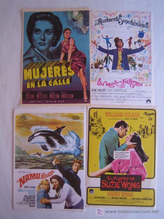 Folhetos de m&atilde;o de filmes antigos de cinema: Lote 4 folletos de mano