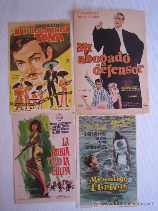 Cine: Lote 4 folletos de mano - Foto 1