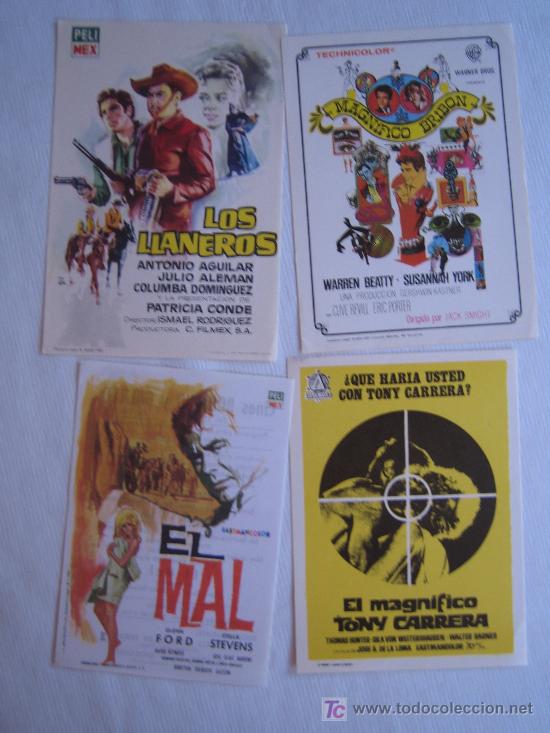 Cine: Lote 4 folletos de mano - Foto 1