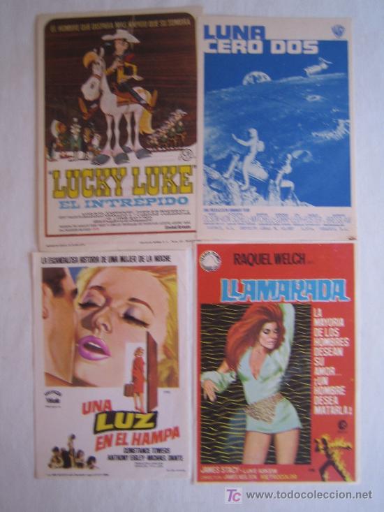 Folhetos de m&atilde;o de filmes antigos de cinema: Lote 4 folletos de mano