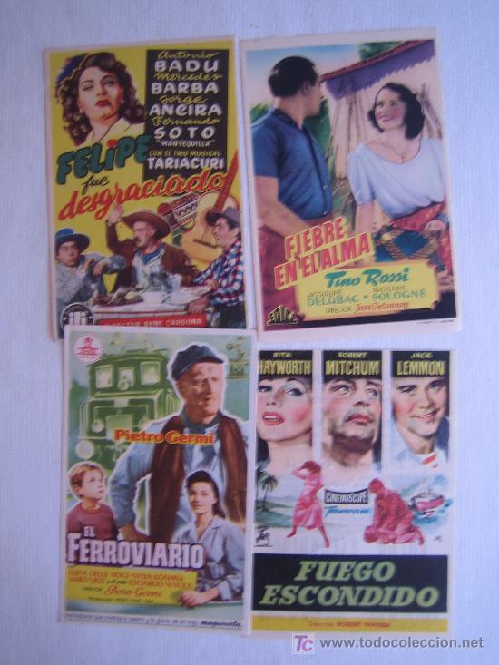 Cine: Lote 4 folletos de mano - Foto 1