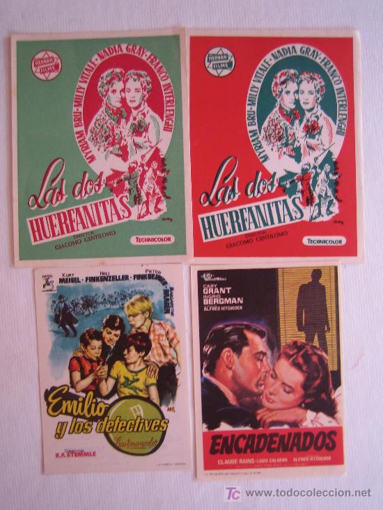 Cine: Lote 4 folletos de mano - Foto 1