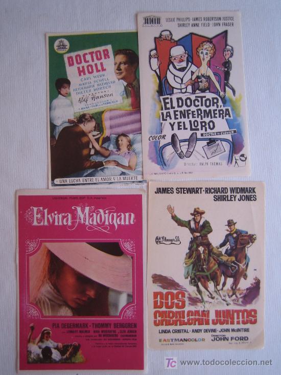 Folhetos de m&atilde;o de filmes antigos de cinema: Lote 4 folletos de mano