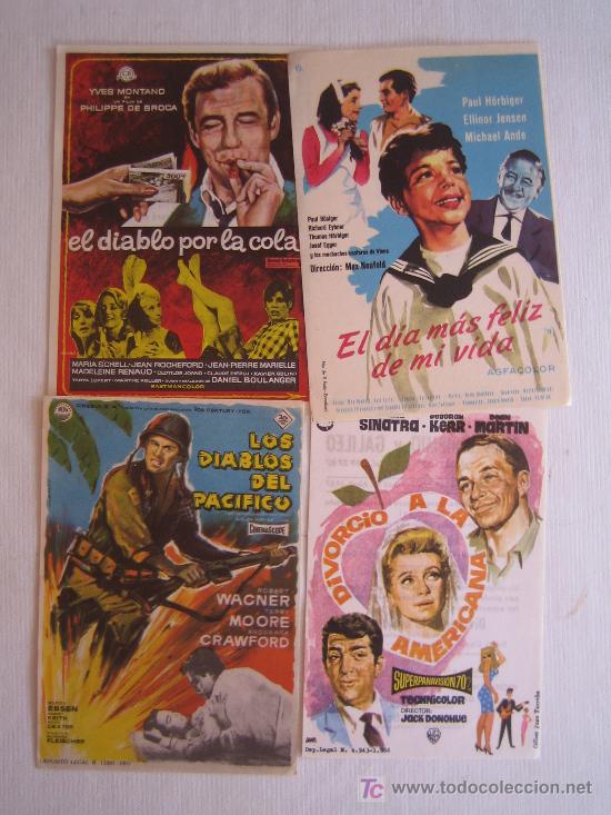 Folhetos de m&atilde;o de filmes antigos de cinema: Lote 4 folletos de mano