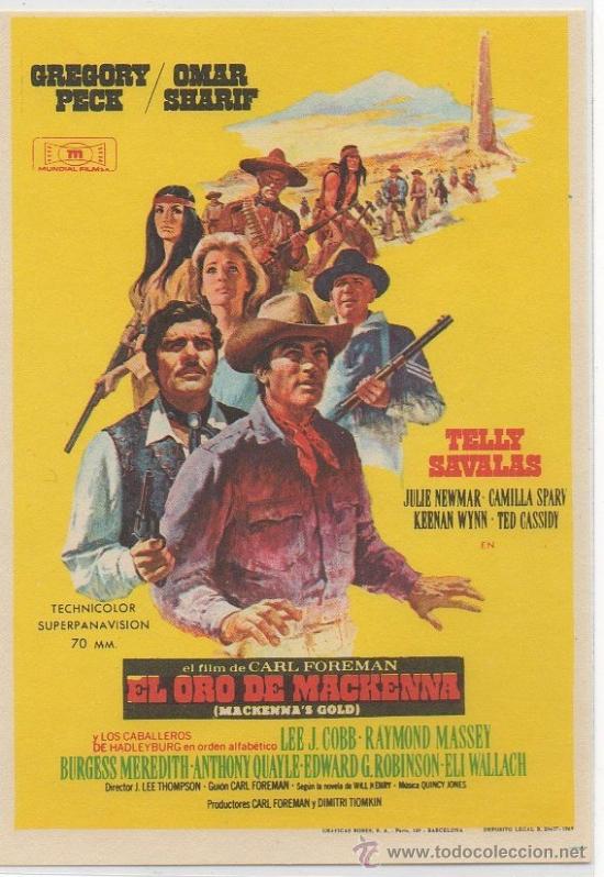 Cine: PROGRAMA DE MANO PROSPECTO DE CINE EL ORO DE MACKENNA OMAR SHARIF GREGORY PECK