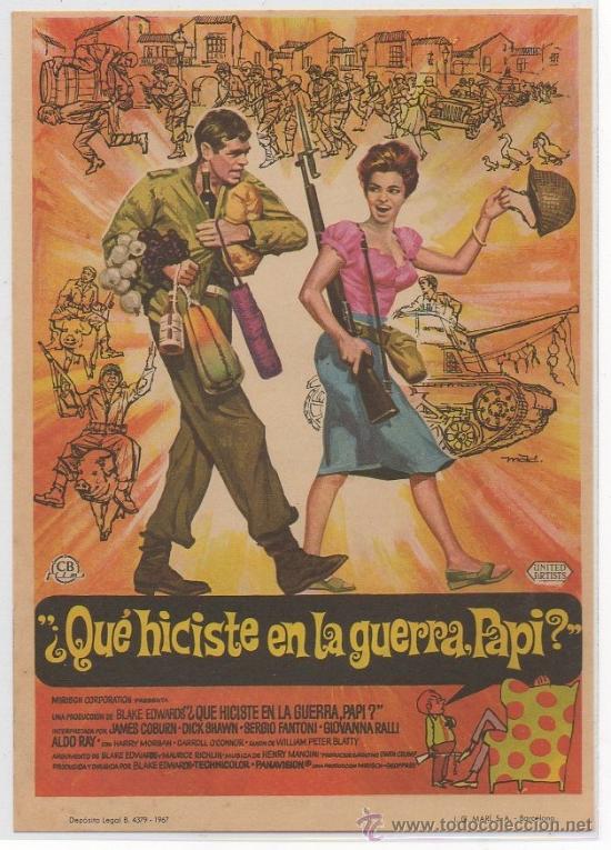 Cine: PROGRAMA DE MANO PROSPECTO DE CINE &iquest;QU&Eacute; HICISTE EN LA GUERRA PAPI? - Foto 1