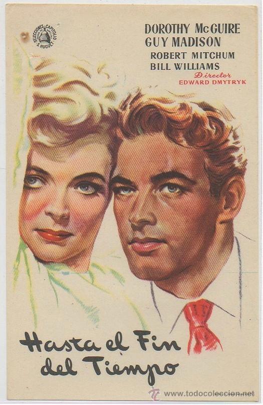 Cine: PROGRAMA DE MANO PROSPECTO DE CINE HASTA EL FIN DEL TIEMPO ROBERT MITCHUM