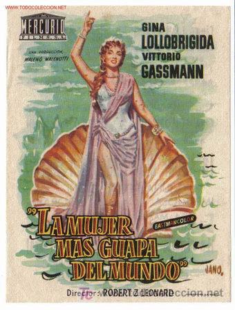 Foglietti di film di film antichi di cinema: LA MUJER MAS GUAPA DEL MUNDO PMD 10
