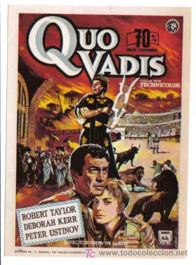 Folhetos de m&atilde;o de filmes antigos de cinema: QUO VADIS PMD 100