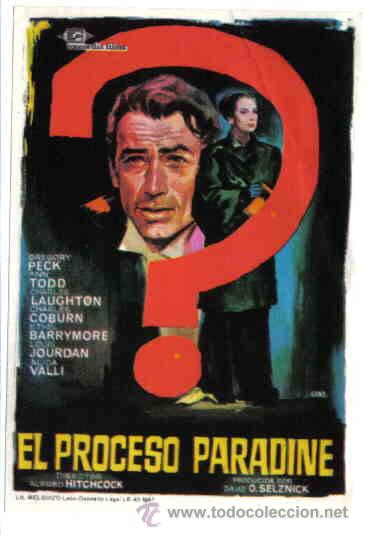 Cine: EL PROCESO PARADINE , SENCILLO, SIN CINE , PMD 126 - Foto 1