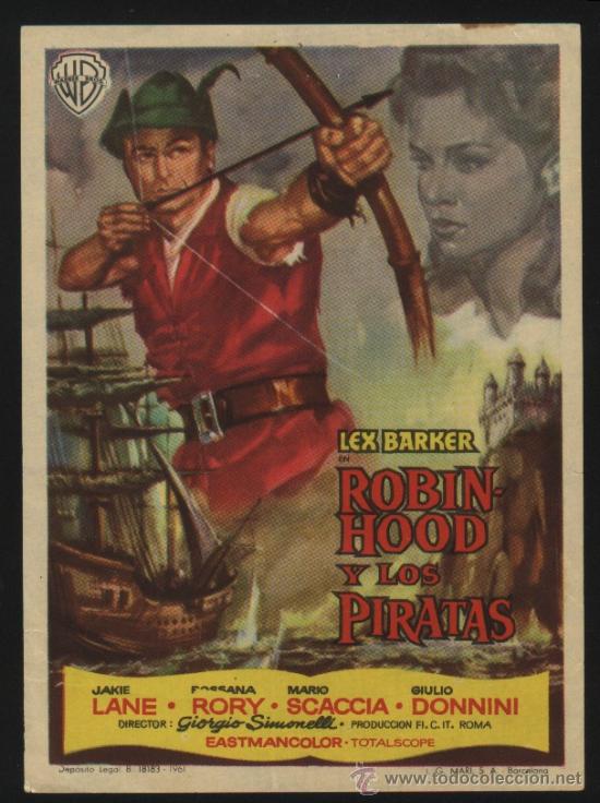 Cine: P-3875- ROBIN HOOD Y LOS PIRATAS (Robin Hood e i pirati) Lex Barker - Jocelyn Lane